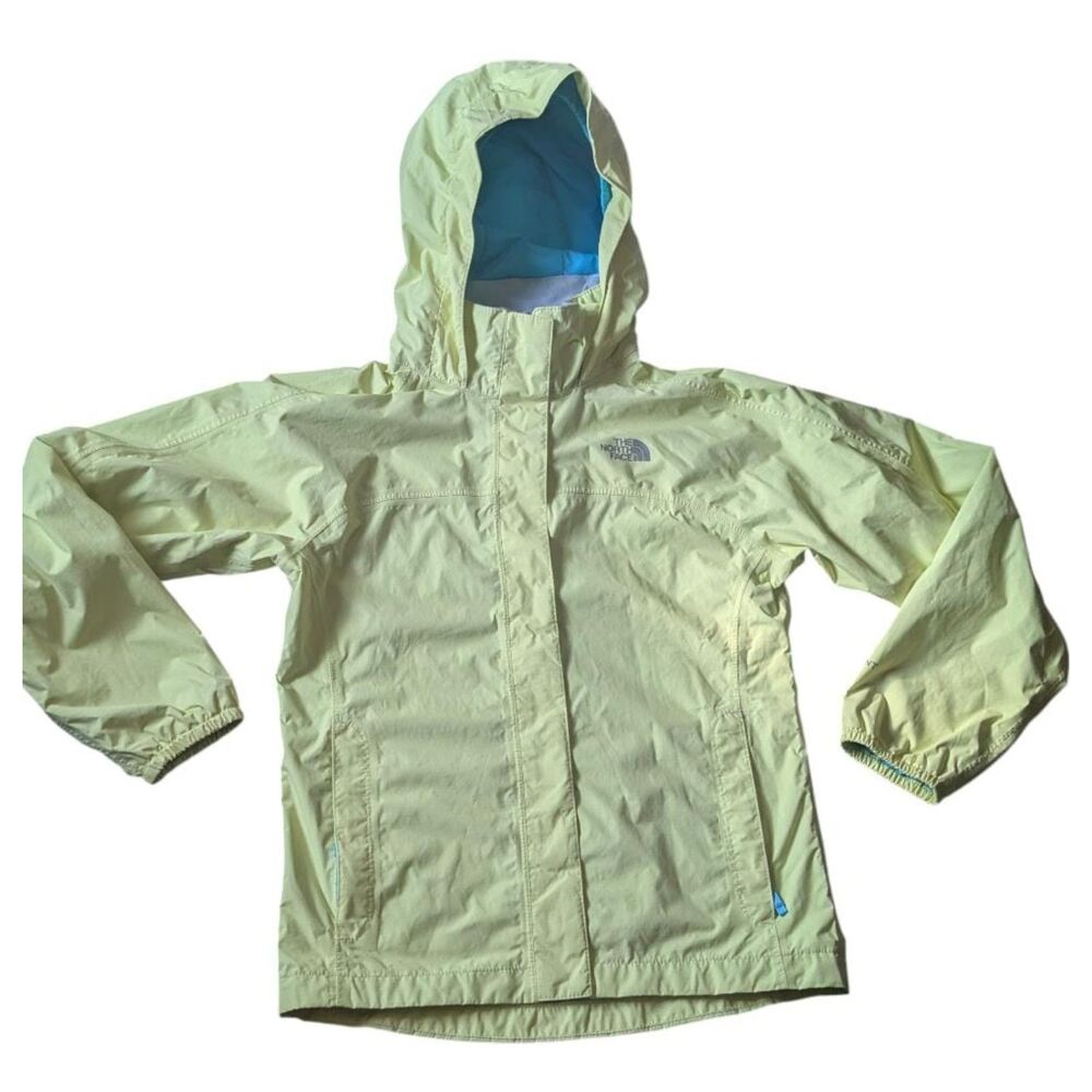 THE NORTH FACE HyVent Rain Jacket Neon Yellow Gorpcore Waterproof Girls M 10/12